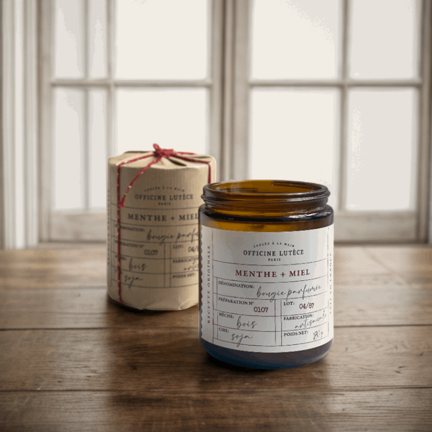 Bougie apothicaire - Menthe + Miel Officine Lutèce