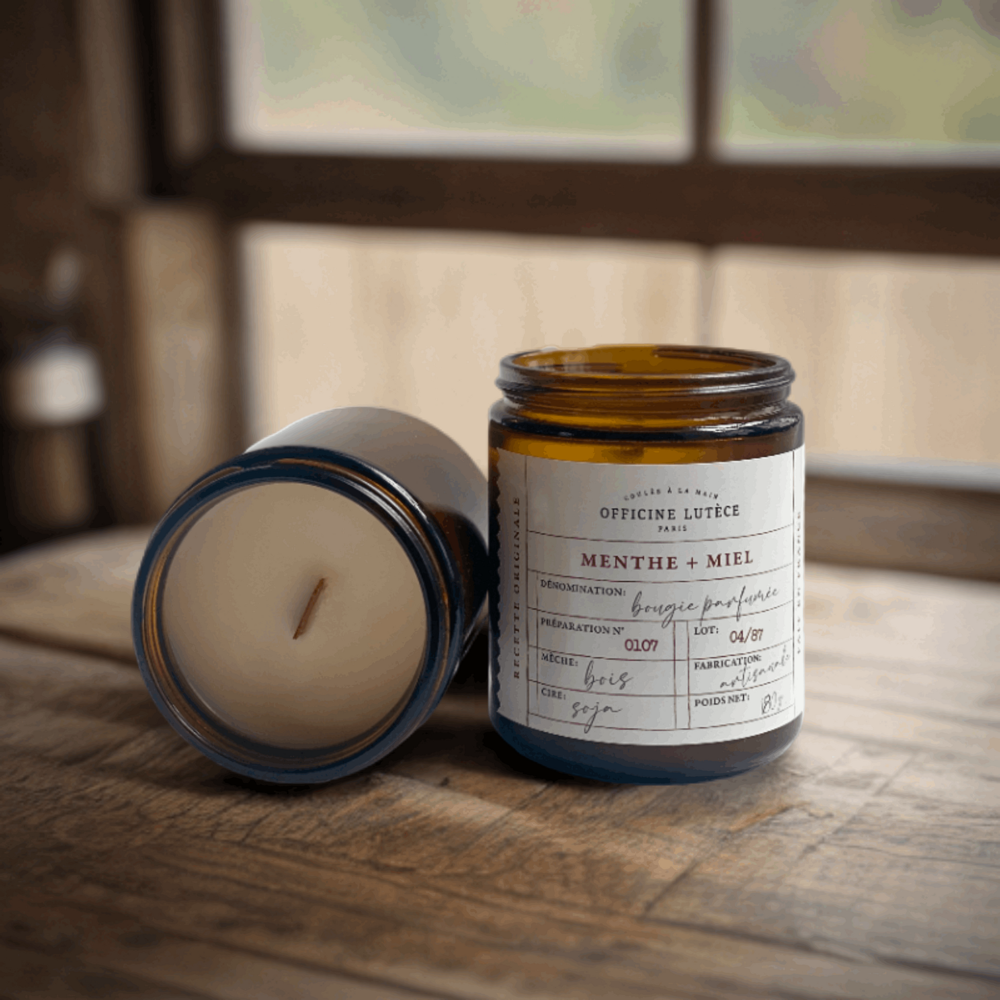 Bougie apothicaire - Menthe + Miel Officine Lutèce