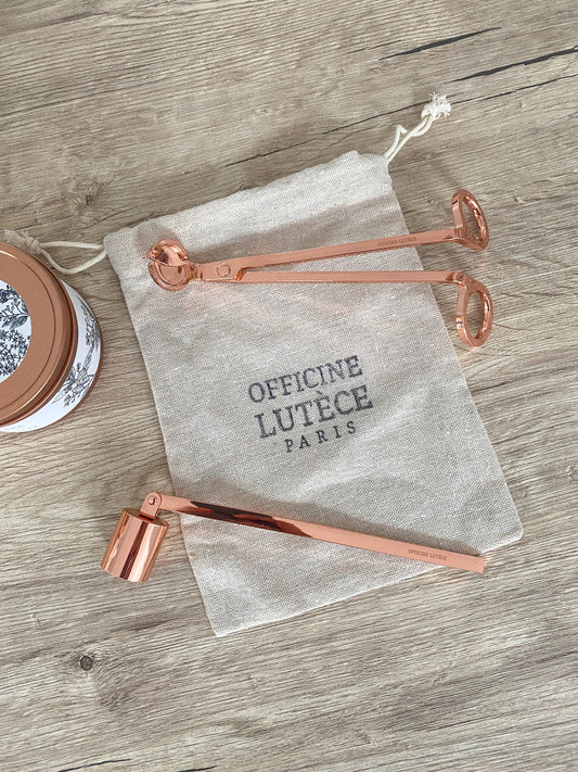 Kit Coupe-mèche & Éteignoir Or Rose Officine Lutèce