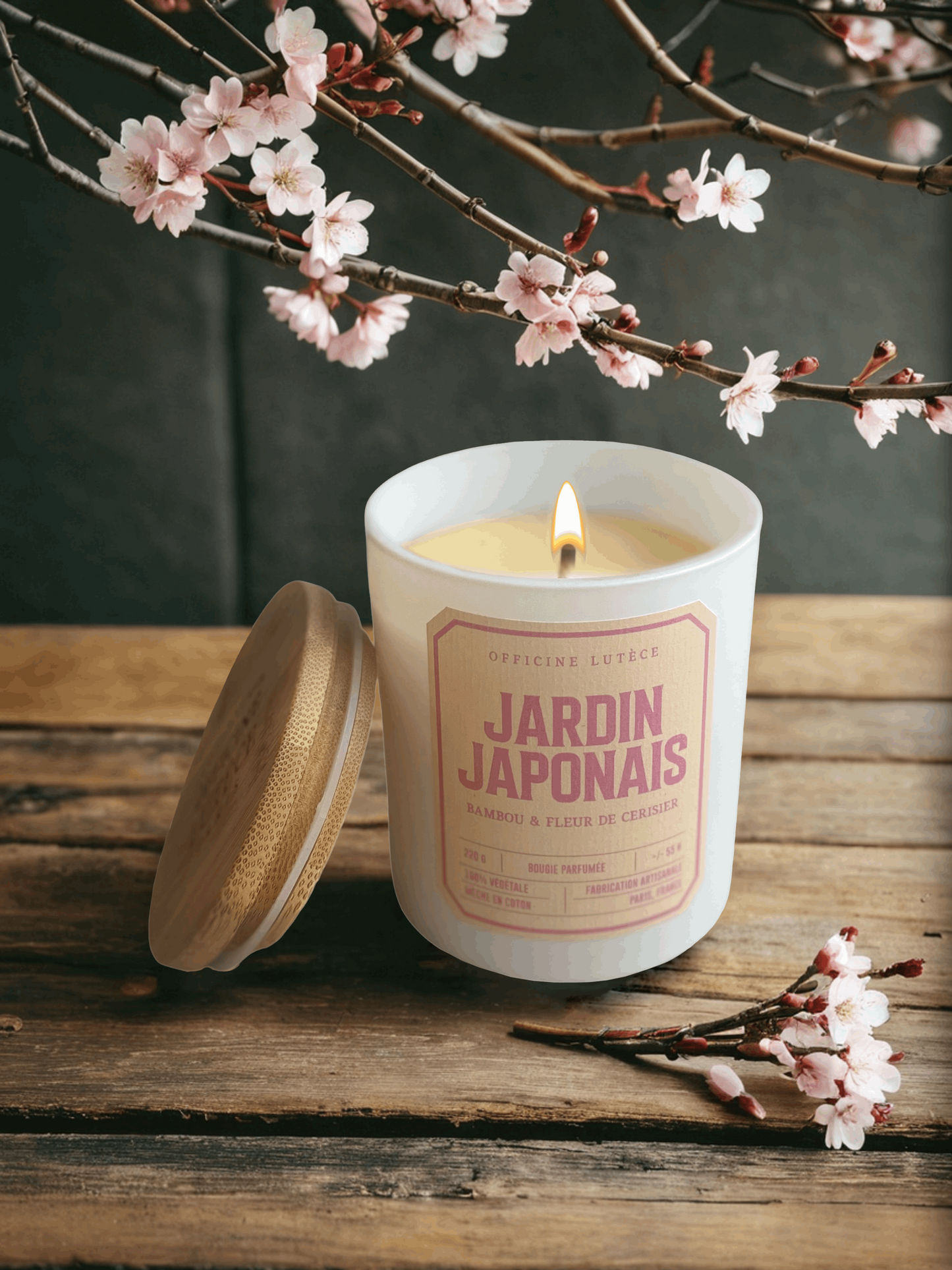 Bougie Jardin Japonais - Bambou & Fleur de Cerisier Officine Lutèce