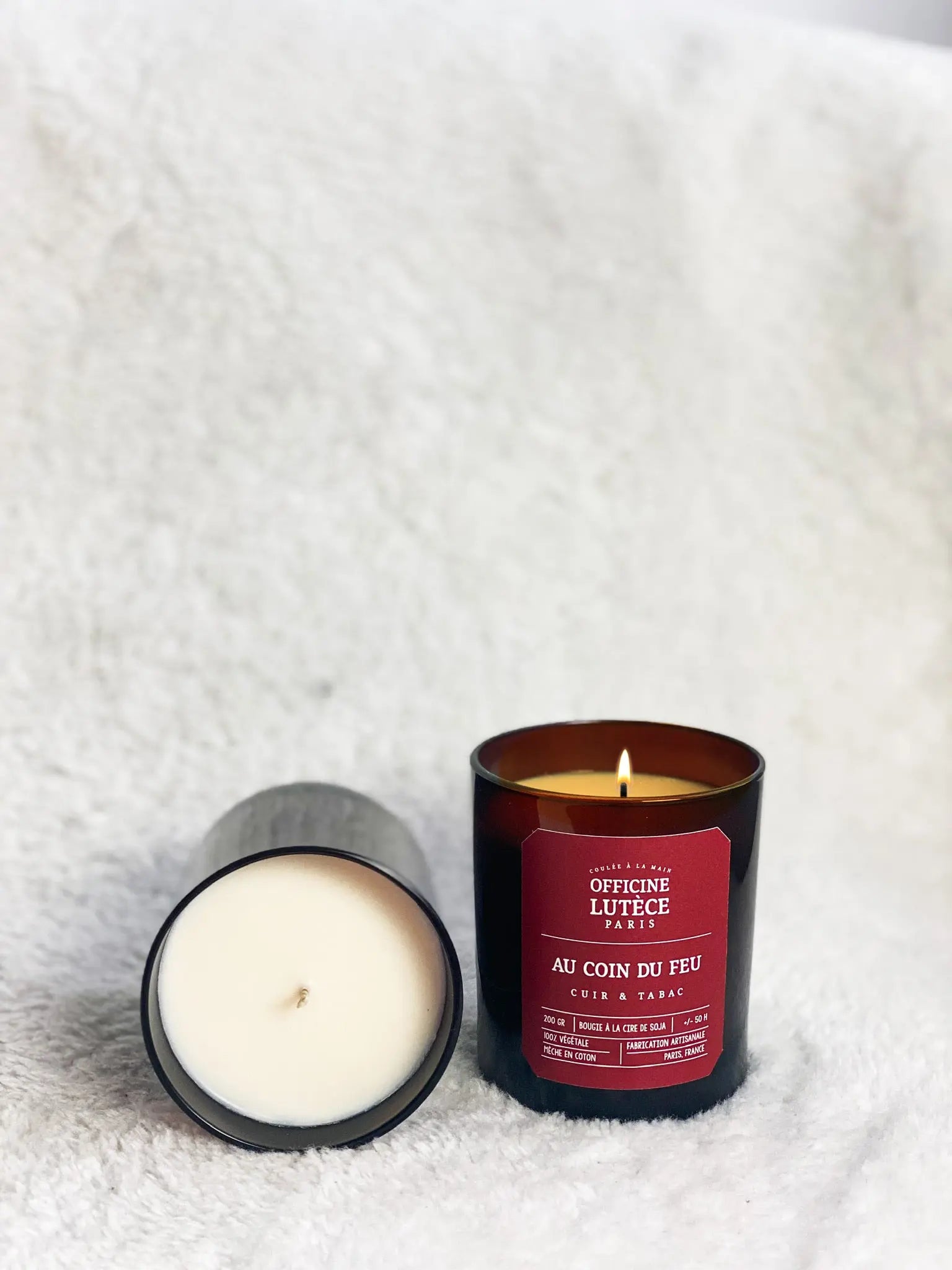 Bougie Parfumée "Au Coin du Feu" - Cuir et Tabac Officine Lutèce
