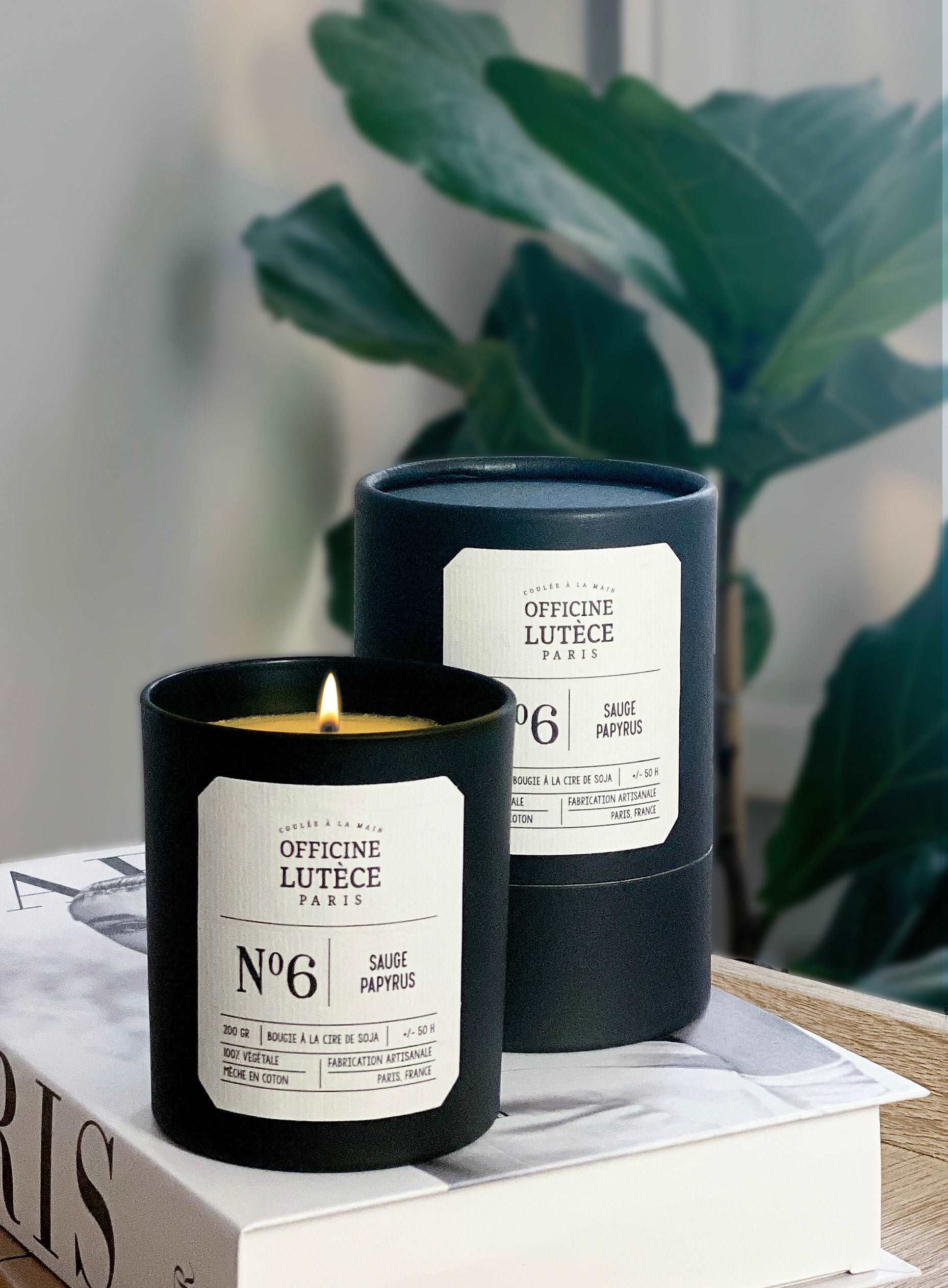 Bougie Parfumée N°6 Sauge Papyrus Officine Lutèce