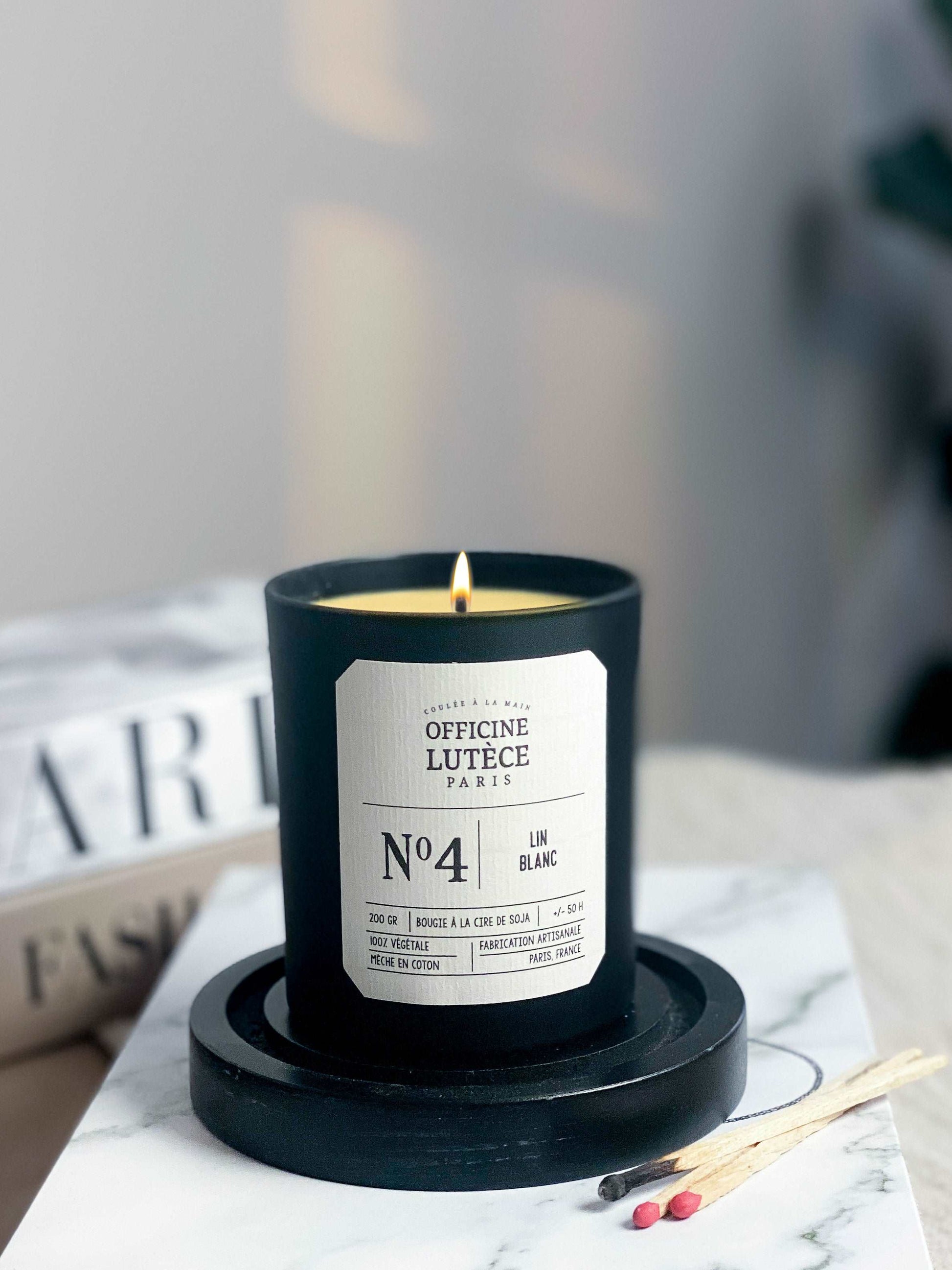 Bougie Parfumée Nº4 Lin Blanc Officine Lutèce