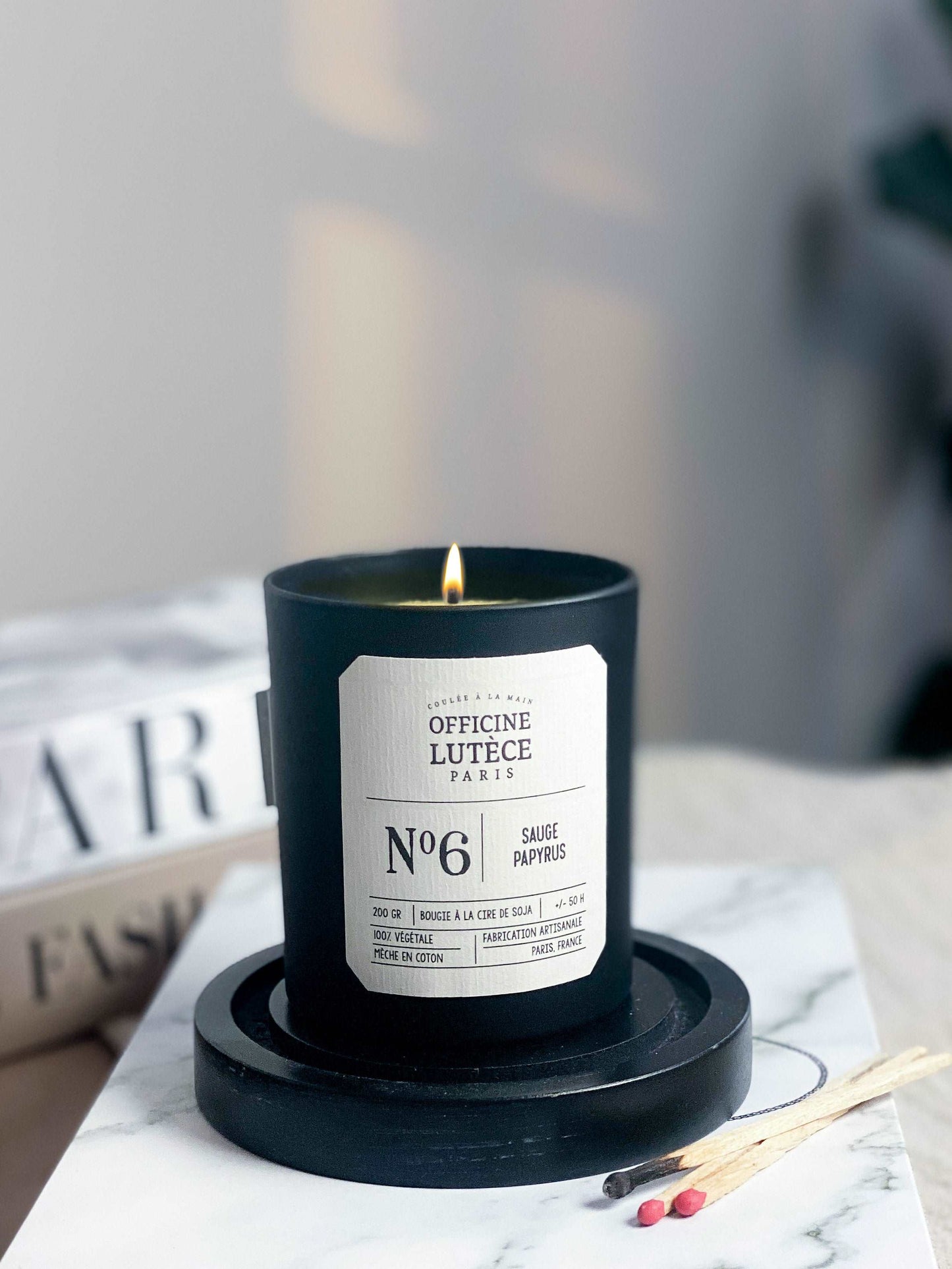 Bougie Parfumée N°6 Sauge Papyrus Officine Lutèce