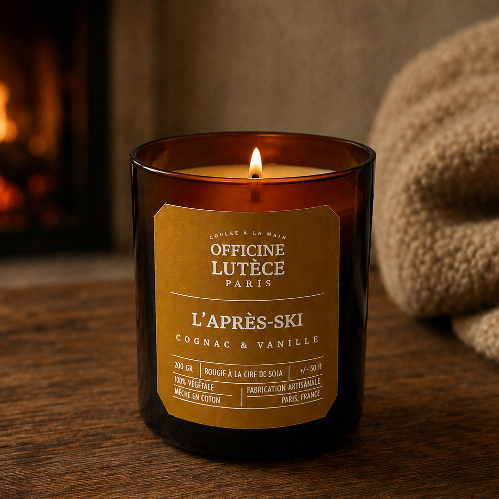 Bougie Parfumée "L'Après-ski" - Cognac et Vanille Officine Lutèce