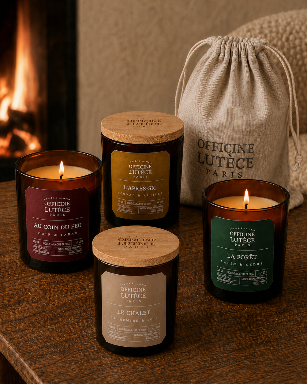 Bougie Parfumée "L'Après-ski" - Cognac et Vanille Officine Lutèce