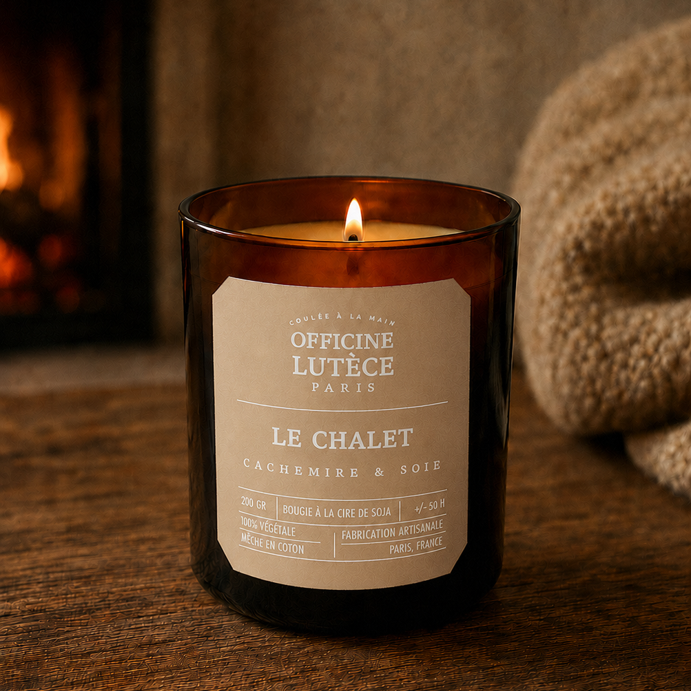 Bougie Parfumée "Le Chalet" - Cachemire et Soie Officine Lutèce