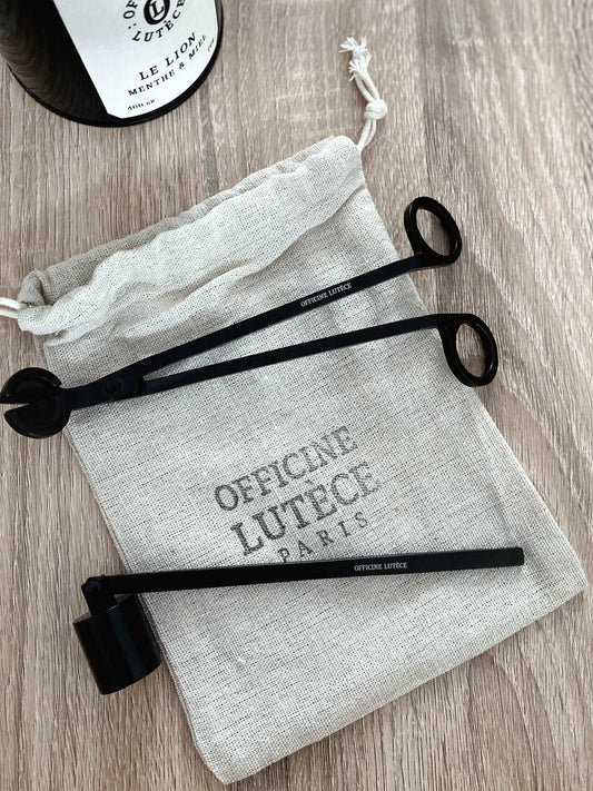 Kit Coupe-mèche & Éteignoir Noir Mat Officine Lutèce